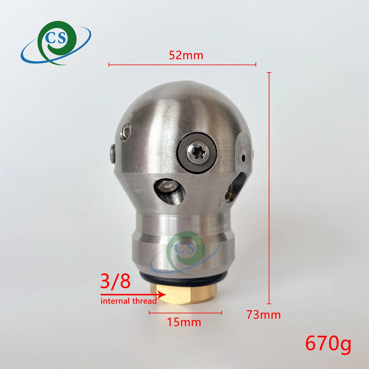 Warthog Rotary High Pressure Nozzle 360-degree Rotation Clean Sewer 3/8" City Road Cleaning Household Pipe Cleaning